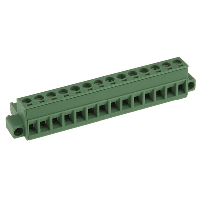 Phoenix Contact 5.08mm Pitch 14 Way Pluggable Terminal Block, Plug, Plug-In, Screw Termination