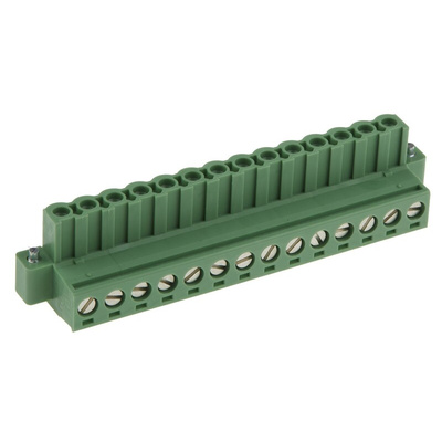 Phoenix Contact 5.08mm Pitch 14 Way Pluggable Terminal Block, Plug, Plug-In, Screw Termination