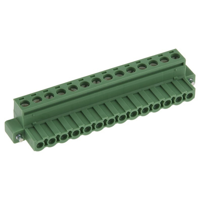 Phoenix Contact 5.08mm Pitch 14 Way Pluggable Terminal Block, Plug, Plug-In, Screw Termination
