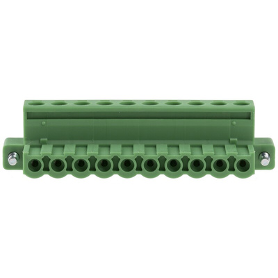 Phoenix Contact 5.08mm Pitch 10 Way Pluggable Terminal Block, Plug, Plug-In, Screw Termination