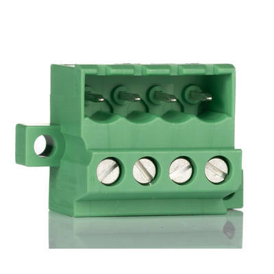 Phoenix Contact 5.08mm Pitch 4 Way Pluggable Terminal Block, Header, Cable Mount, Screw Termination