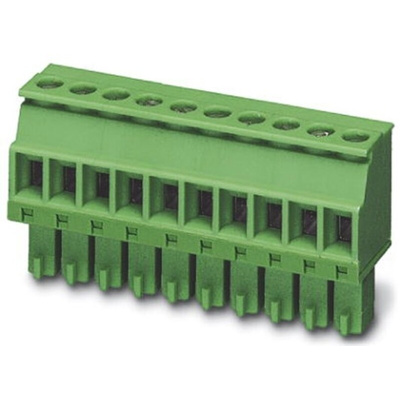 Phoenix Contact 3.5mm Pitch 2 Way Pluggable Terminal Block, Plug, Cable Mount, Screw Termination