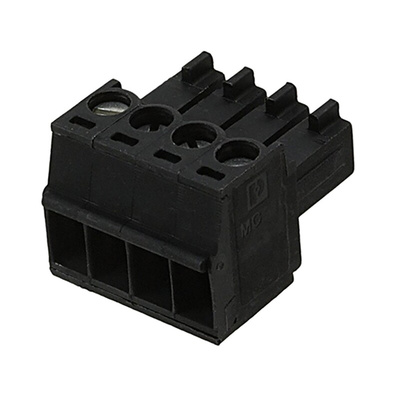 Phoenix Contact 3.5mm Pitch 4 Way Pluggable Terminal Block, Plug, Cable Mount, Screw Termination