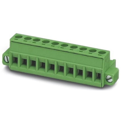 Phoenix Contact 5.08mm Pitch 2 Way Pluggable Terminal Block, Plug, Cable Mount, Screw Termination