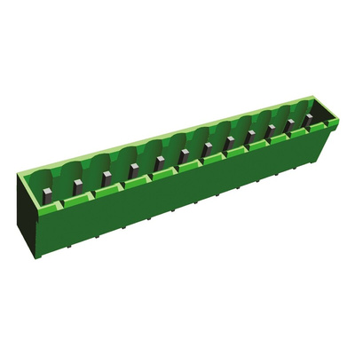 TE Connectivity 5.0mm Pitch 12 Way Pluggable Terminal Block, Header, Panel Mount, Solder Termination