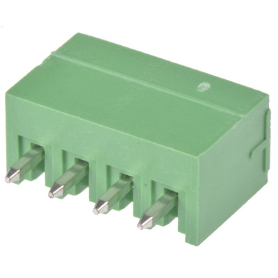 Wurth Elektronik 3.5mm Pitch 4 Way Pluggable Terminal Block, Header, Through Hole, Solder Termination