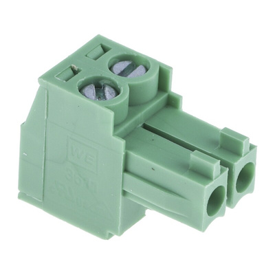 Wurth Elektronik 3.5mm Pitch 2 Way Pluggable Terminal Block, Plug, Cable Mount, Screw Termination