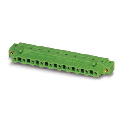 Phoenix Contact 7.62mm Pitch 3 Way Right Angle Pluggable Terminal Block, Inverted Header, Through Hole, Solder