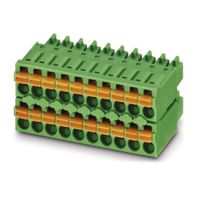 Phoenix Contact 3.5mm Pitch 16 Way Pluggable Terminal Block, Plug, Cable Mount, Spring Cage Termination