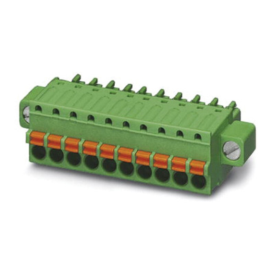 Phoenix Contact 3.5mm Pitch 18 Way Pluggable Terminal Block, Plug, Cable Mount, Spring Cage Termination