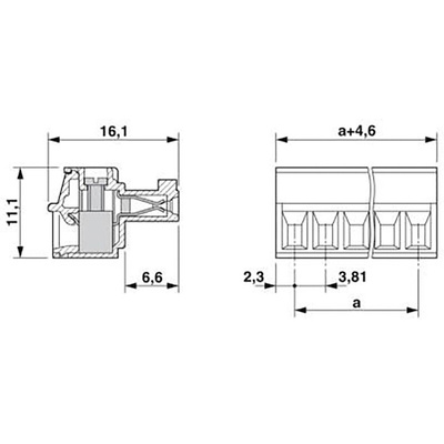 Phoenix Contact 3.81mm Pitch 17 Way Pluggable Terminal Block, Plug, Cable Mount, Screw Termination