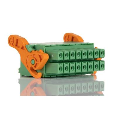 Phoenix Contact 3.5mm Pitch 16 Way Horizontal Pluggable Terminal Block, Plug, Cable Mount, Spring Cage Termination