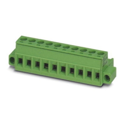 Phoenix Contact 3.5mm Pitch 18 Way Pluggable Terminal Block, Plug, Spring Cage Termination