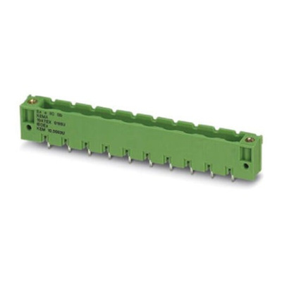 Phoenix Contact 3.5mm Pitch 10 Way Right Angle Pluggable Terminal Block, Header, Through Hole, Solder Termination
