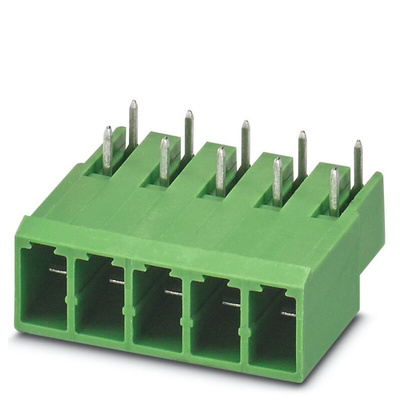 Phoenix Contact 7.62mm Pitch 5 Way Pluggable Terminal Block, Header, Solder Termination