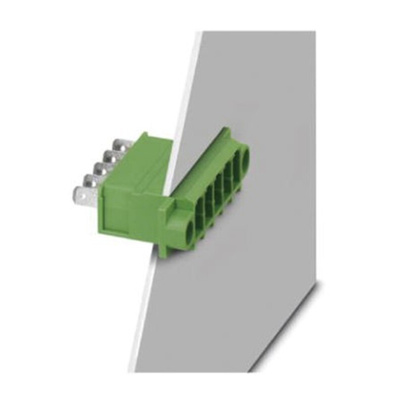 Phoenix Contact 7.62mm Pitch 7 Way Pluggable Terminal Block, Feed Through Header, Panel Mount, Spade Termination