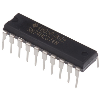 Texas Instruments SN74HC374N Octal D Type Flip Flop IC, 3-State, 20-Pin PDIP
