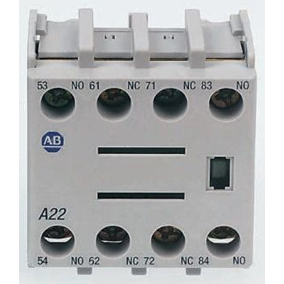 Allen Bradley Auxiliary Contact - 2NO, 2 Contact, Front Mount, 10 A