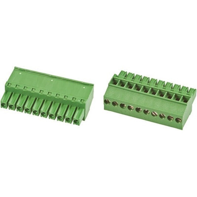 TE Connectivity 3.5mm Pitch 16 Way Pluggable Terminal Block, Plug, Cable Mount, Screw Down Termination