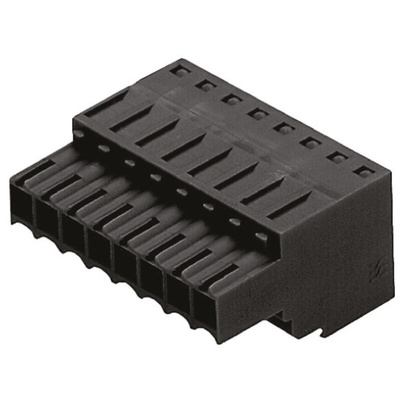 Weidmuller 3.5mm Pitch 6 Way Pluggable Terminal Block, Plug, Cable Mount, Spring Cage Termination