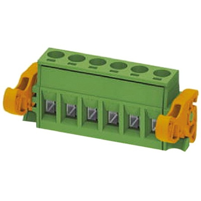 Phoenix Contact 5.08mm Pitch 6 Way Pluggable Terminal Block, Plug, Cable Mount, Screw Termination