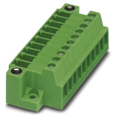 Phoenix Contact 3.81mm Pitch 10 Way Pluggable Terminal Block, Header, Cable Mount, Screw Termination
