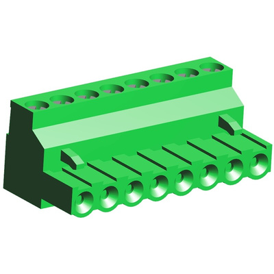 TE Connectivity 5mm Pitch 8 Way Pluggable Terminal Block, Plug, Cable Mount, Screw Termination