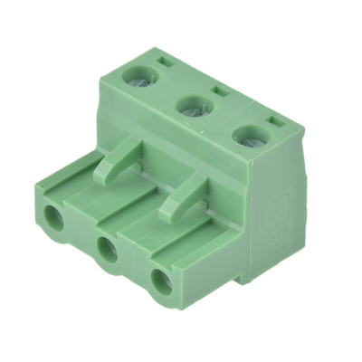 Wurth Elektronik 7.62mm Pitch 3 Way Pluggable Terminal Block, Plug, Cable Mount, Screw Termination