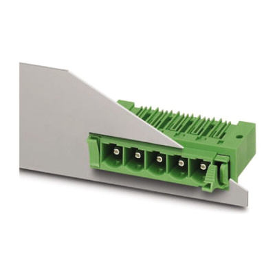 Phoenix Contact 10.16mm Pitch 3 Way Right Angle Pluggable Terminal Block, Feed Through Header, Panel Mount, Through