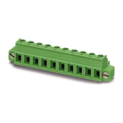 Phoenix Contact 5.08mm Pitch 3 Way Pluggable Terminal Block, Plug, Cable Mount, Screw Termination
