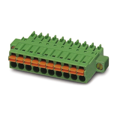 Phoenix Contact 3.81mm Pitch 9 Way Pluggable Terminal Block, Plug, Cable Mount, Spring Cage Termination