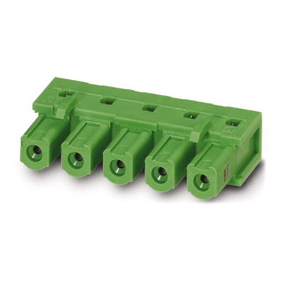 Phoenix Contact 7.62mm Pitch 4 Way Right Angle Pluggable Terminal Block, Inverted Header, Through Hole, Solder