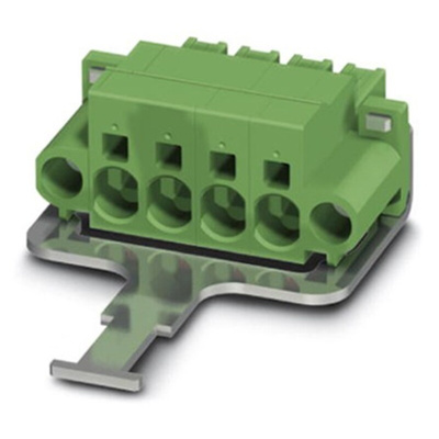 Phoenix Contact 7.62mm Pitch 4 Way Pluggable Terminal Block, Plug, Spring Cage Termination