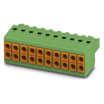 Phoenix Contact 5mm Pitch 8 Way Pluggable Terminal Block, Plug, Spring Cage Termination