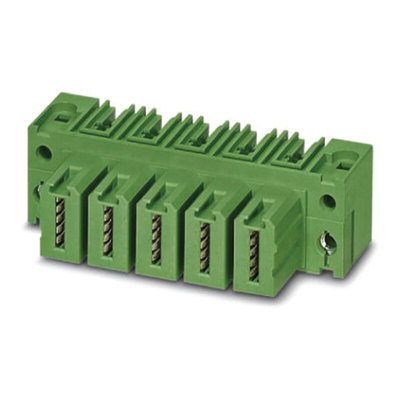 Phoenix Contact 15.0mm Pitch 4 Way Right Angle Pluggable Terminal Block, Inverted Header, Through Hole, Solder