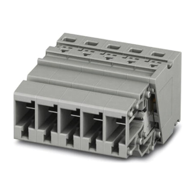 Phoenix Contact Pluggable Terminal Block, Receptacle, Push In Termination