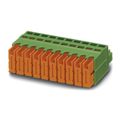 Phoenix Contact 3.81mm Pitch 10 Way Pluggable Terminal Block, Plug, Cable Mount, Screw Termination