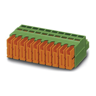 Phoenix Contact 3.81mm Pitch 12 Way Pluggable Terminal Block, Plug, Cable Mount, Screw Termination