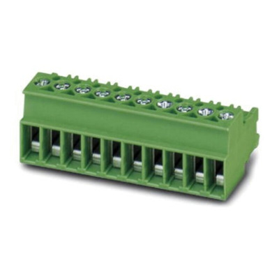 Phoenix Contact 7.62mm Pitch 2 Way Pluggable Terminal Block, Header, Through Hole, Solder Termination