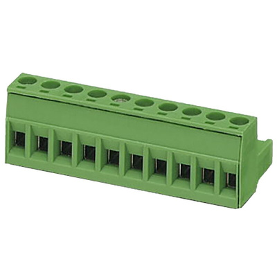 Phoenix Contact 5mm Pitch 24 Way Pluggable Terminal Block, Plug, Screw Termination