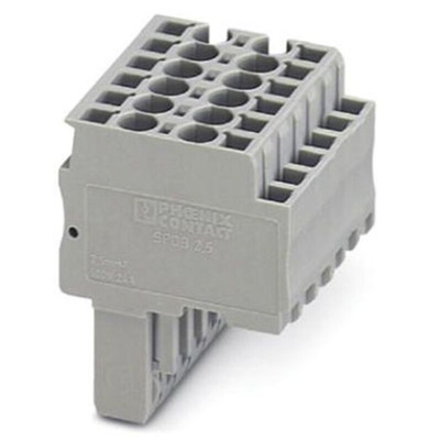Phoenix Contact 15 Way Pluggable Terminal Block, Plug, Spring Cage Termination