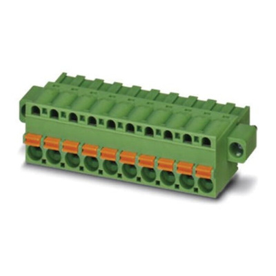 Phoenix Contact 5mm Pitch 10 Way Pluggable Terminal Block, Plug, Spring Cage Termination