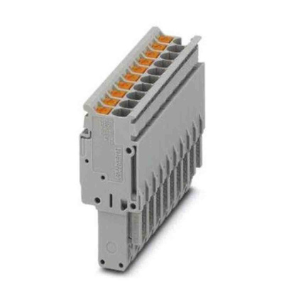 Phoenix Contact Pluggable Terminal Block, Plug, DIN Rail, Push In Termination