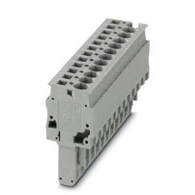 Phoenix Contact 6.2mm Pitch Pluggable Terminal Block, Plug, Plug-In, Spring Cage Termination