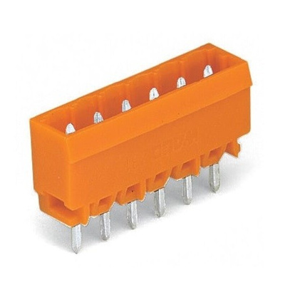 Wago 5mm Pitch 6 Way Pluggable Terminal Block, Header