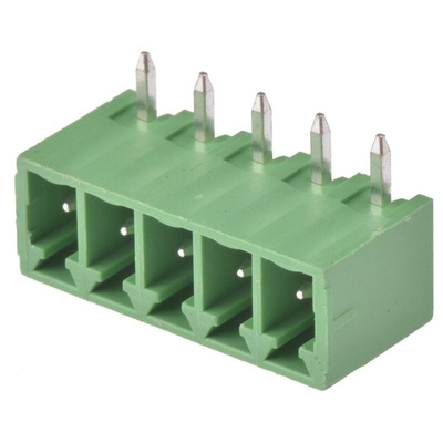 Wurth Elektronik 3.81mm Pitch 5 Way Pluggable Terminal Block, Header, Through Hole, Solder Termination