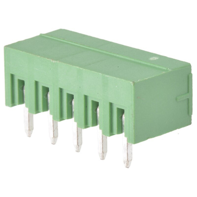 Wurth Elektronik 3.81mm Pitch 5 Way Pluggable Terminal Block, Header, Through Hole, Solder Termination