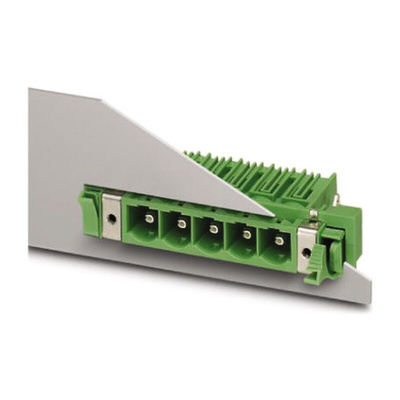 Phoenix Contact 10.16mm Pitch 8 Way Right Angle Pluggable Terminal Block, Feed Through Header, Panel Mount, Through