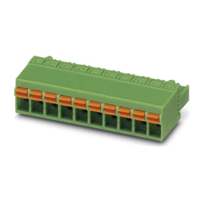 Phoenix Contact 5mm Pitch 18 Way Pluggable Terminal Block, Plug, Spring Cage Termination