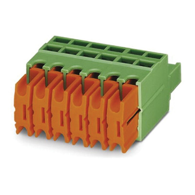 Phoenix Contact 5mm Pitch 6 Way Pluggable Terminal Block, Plug, Screw Termination